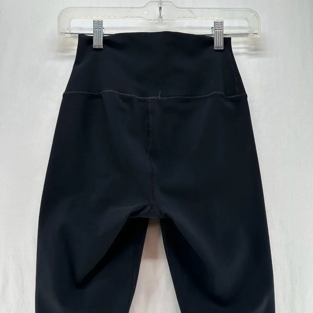 Alo Yoga Ripped Warrior Leggings XS High Rise Stretch Activewear Cut Out Black - Picture 7 of 12